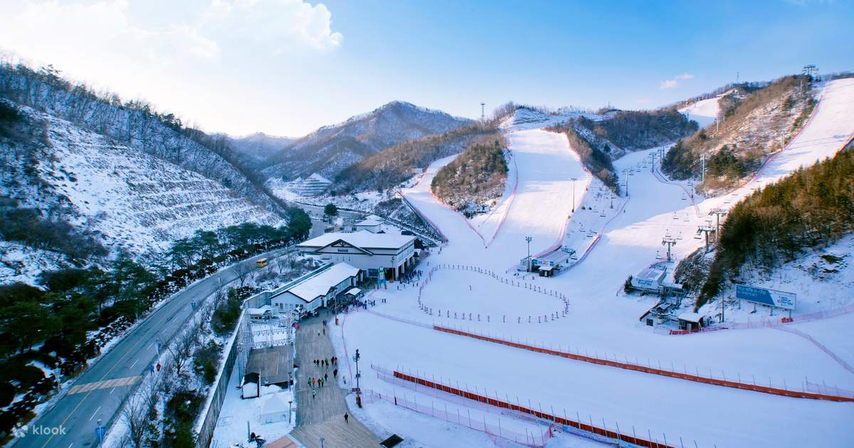 Elysian Gangchon Ski Resort Day Trip with Ski & Snowboard Equipment Rental from Seoul, South
